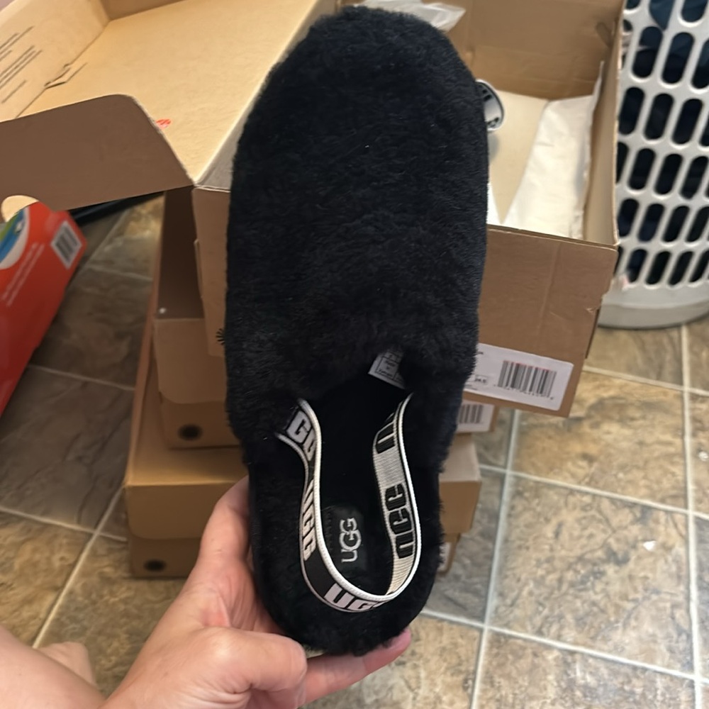 Black, Fuzzy, Ugg Yeah Clog - image 3